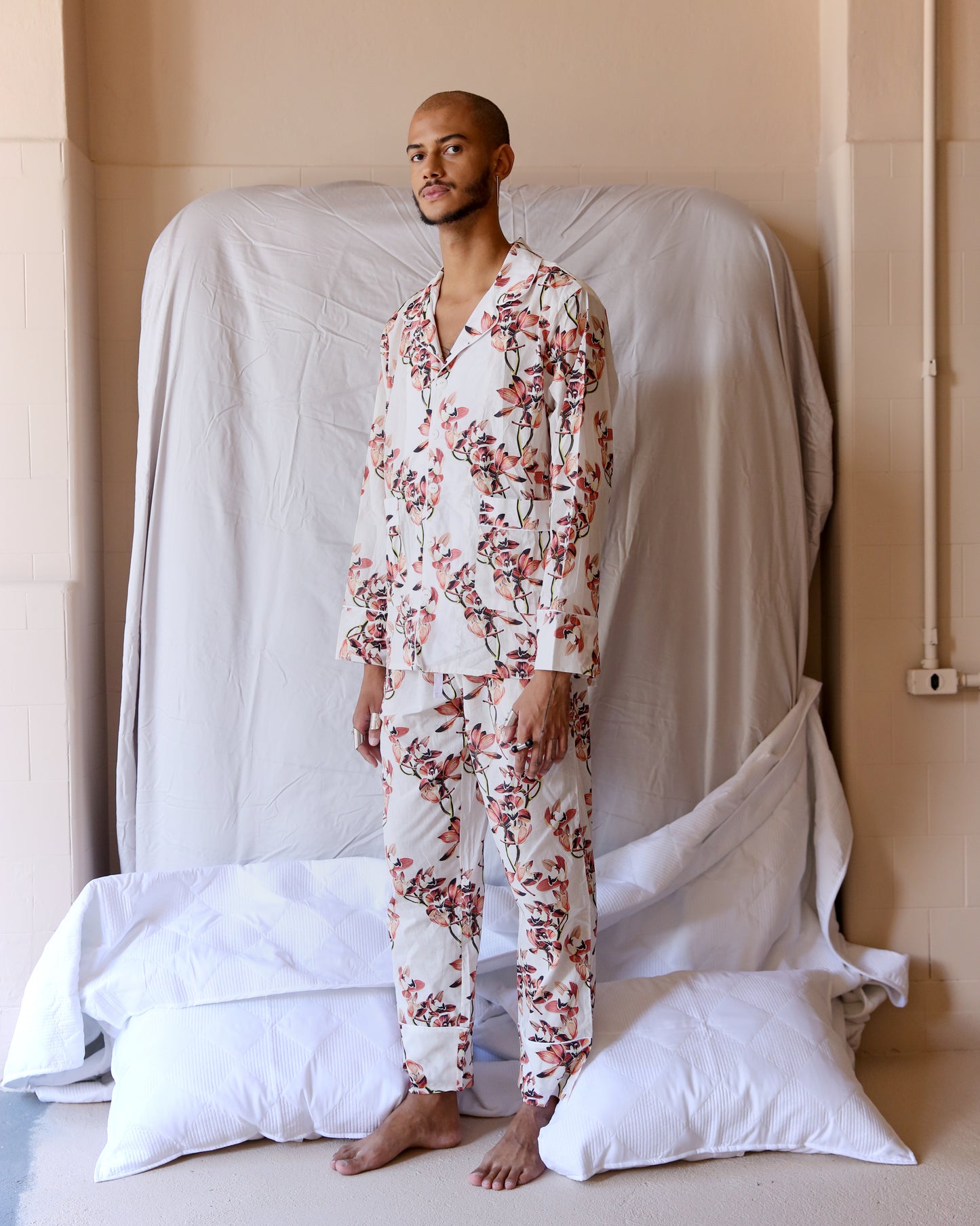Pijama Estampado - Floral fundo off